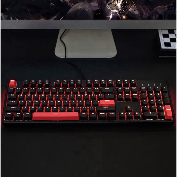 LEMOKEY X3 Wired Mechanical Keyboard 104-Key Red Backlit Brown Switch - Picture 5 of 8